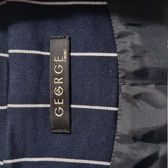 🟡George Blazer Jacket navy blue stripe. - Picture 2 of 6